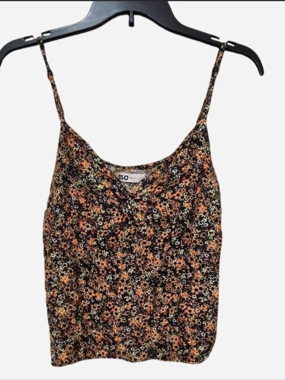 SO Goods For Life Ditsy Floral Cropped Tank Top Size Large